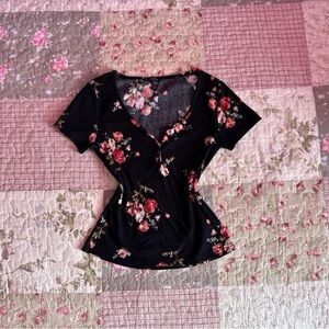 Dark Coquette Roses Blouse